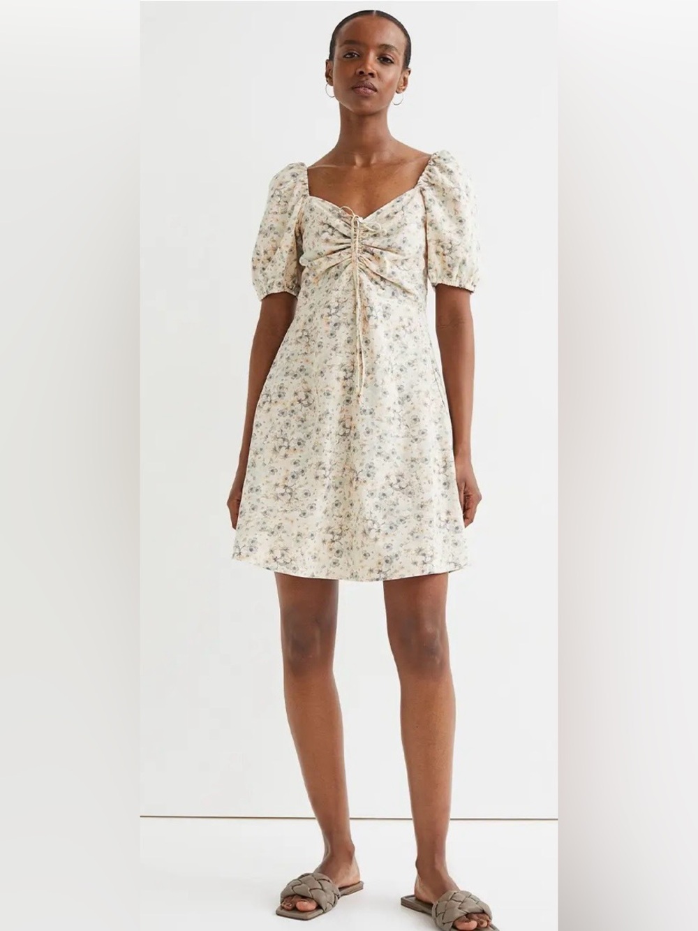 H&M floral linen dress size small